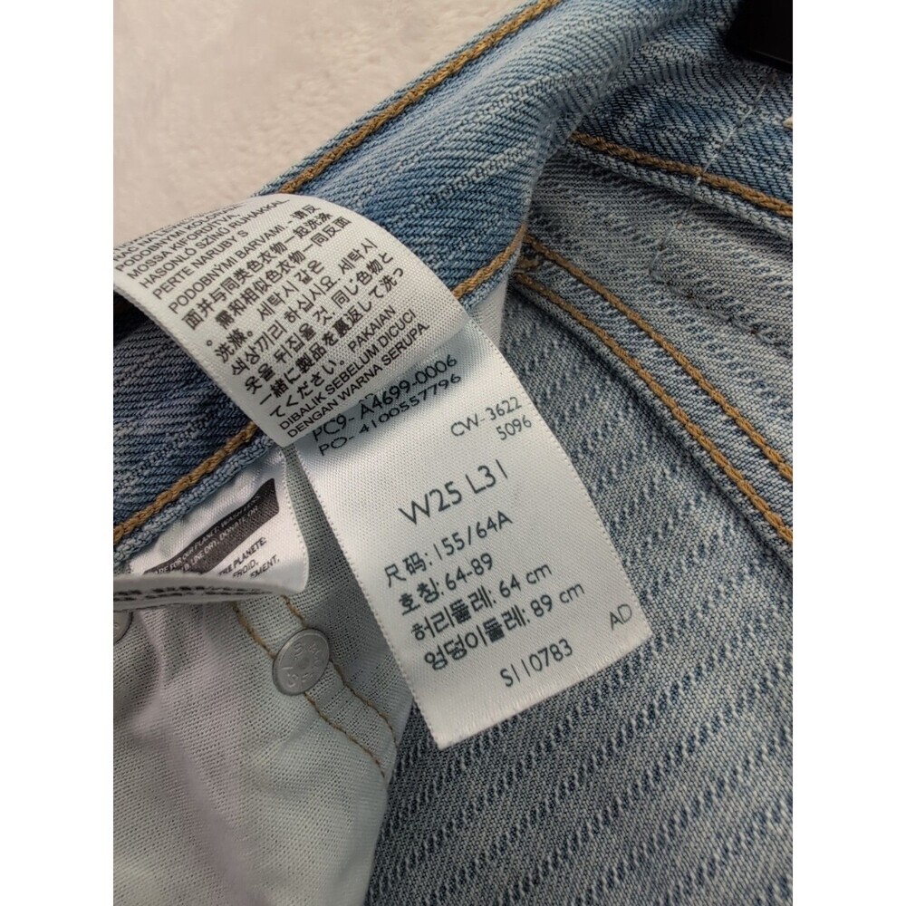 Levis Premium 501 '81 Pin striped Light Wash Tapered Leg Jeans Women's Sz 25x31 - Picture 10 of 16